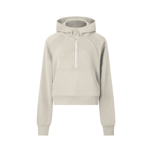 Cropped Half-Zip Hoodie