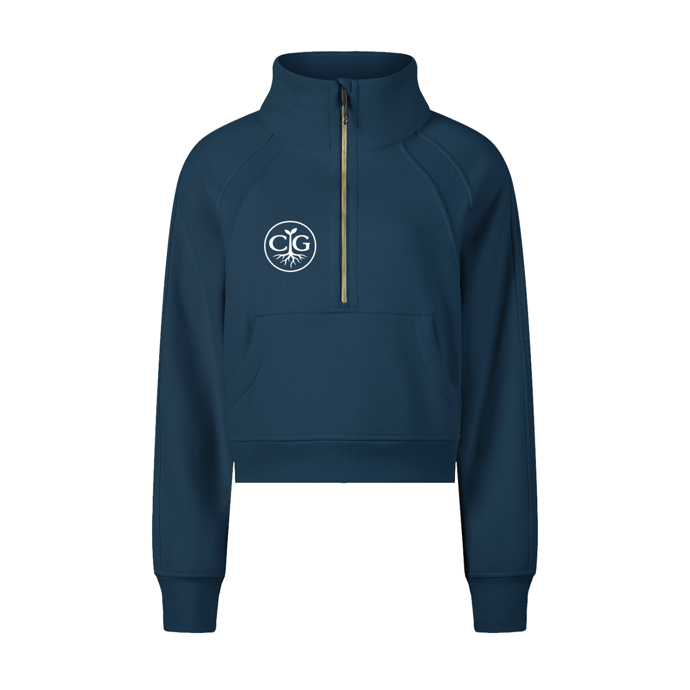 Cropped Half-Zip Sweatshirt