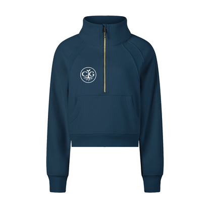 Cropped Half-Zip Sweatshirt