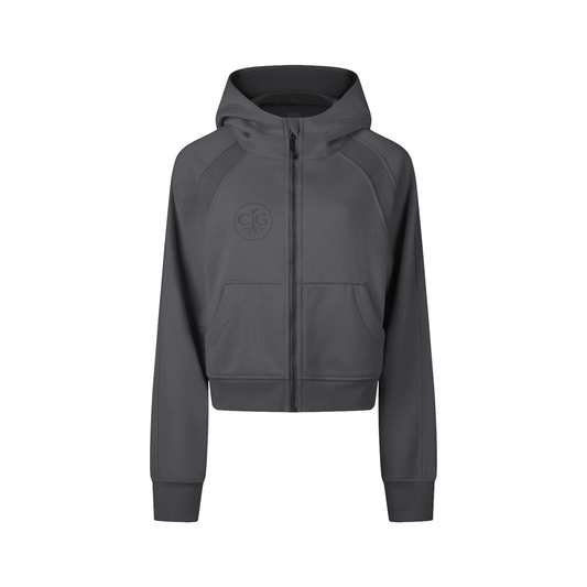 Cropped Zip-Through Hoodie