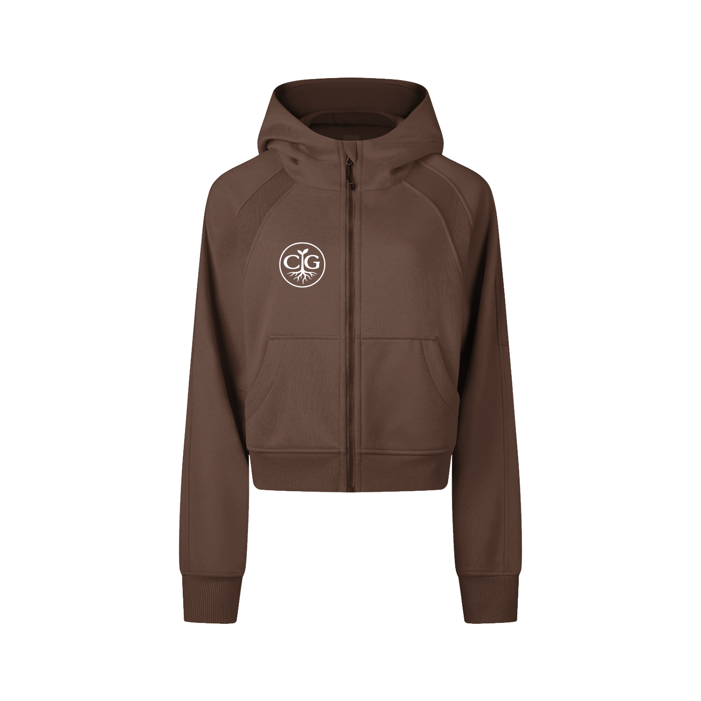 Cropped Zip-Through Hoodie