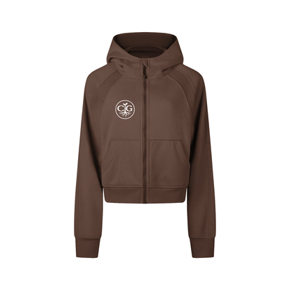 Cropped Zip-Through Hoodie