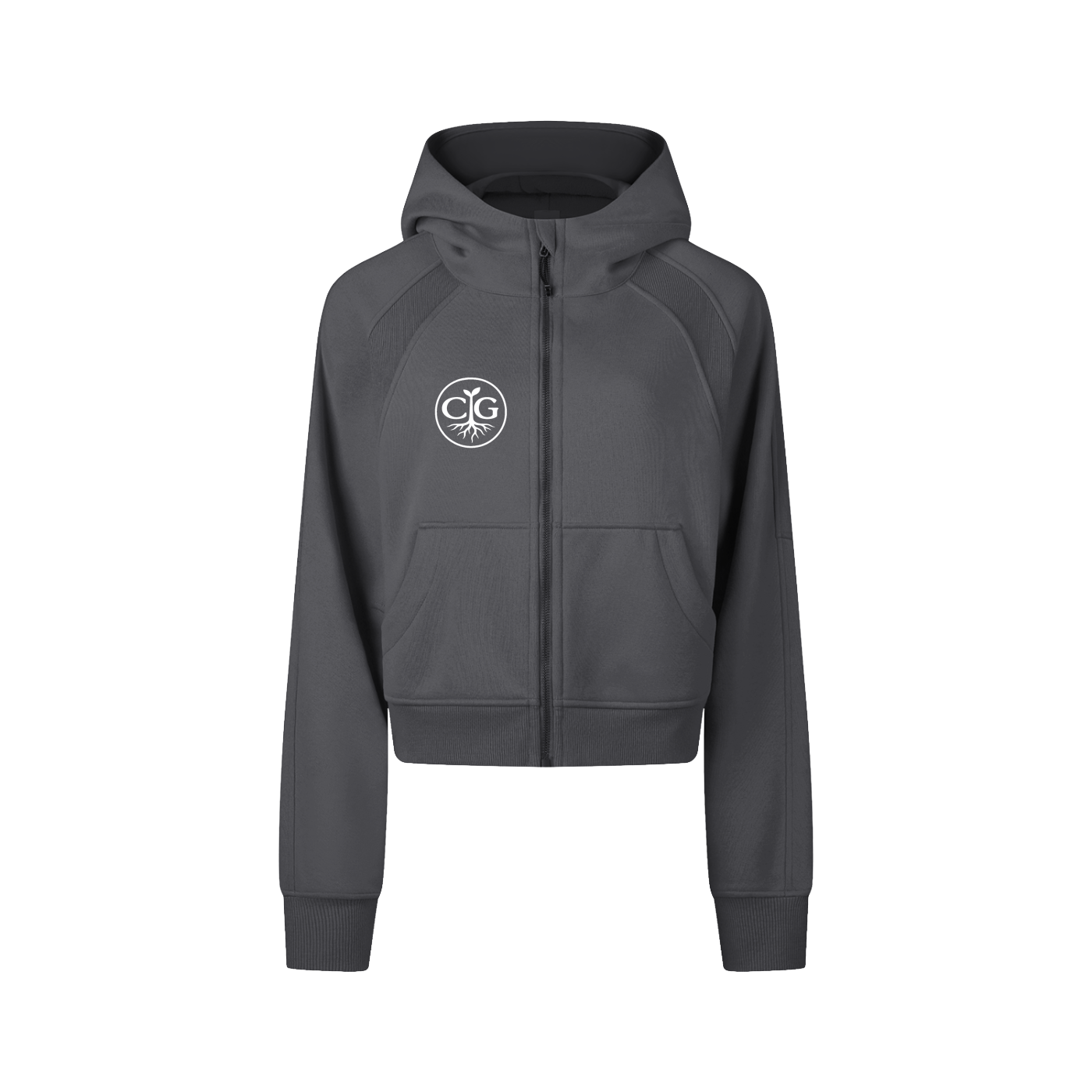 Cropped Zip-Through Hoodie