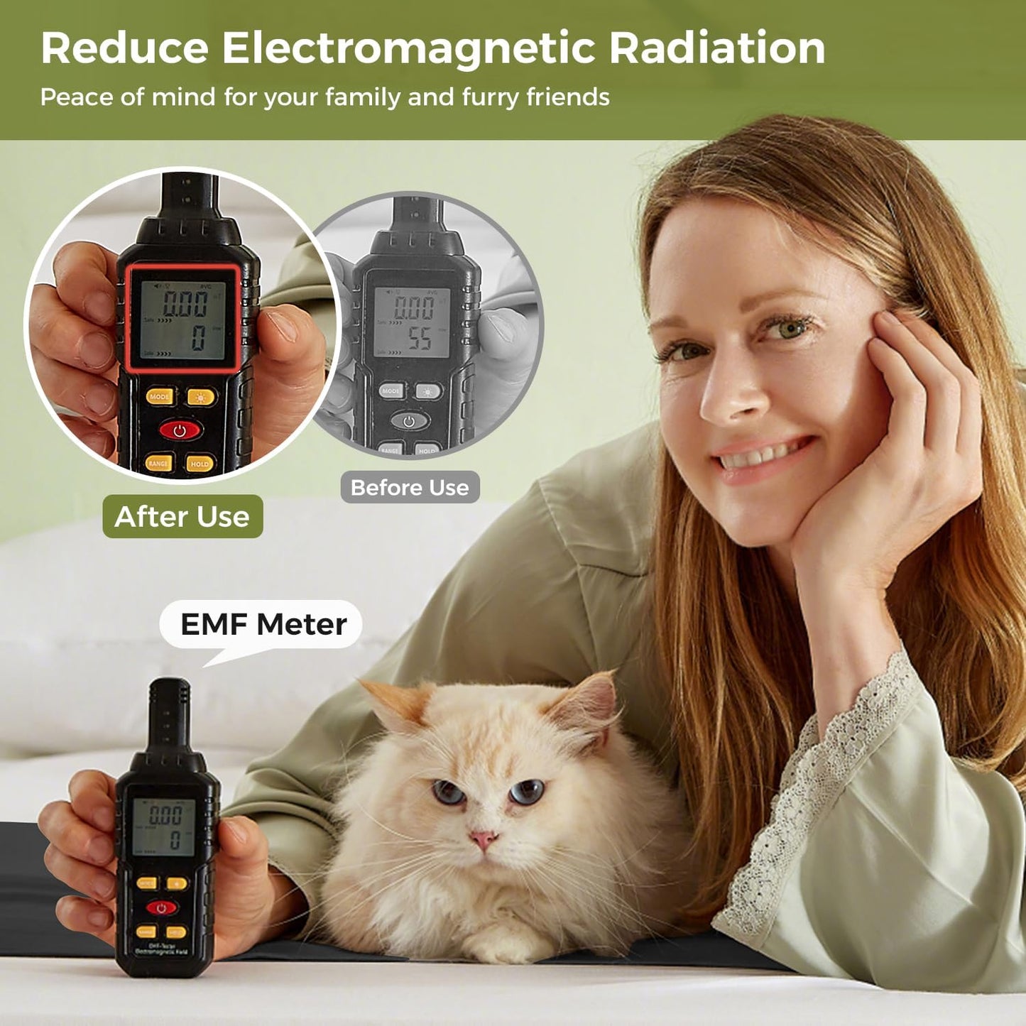 Grounding Sheets for All Mattress Sizes, 90% Viscose Derived from Bamboo 10% Silver Fiber Grounding Mat for Bed Grounded Sheets Earth Mat Pad for Queen Cal King Twin XL Full 104"x24" (Black)