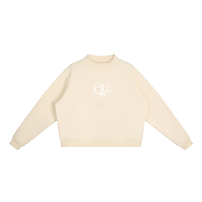 Essential Fleece Mock-Neck Crew Sweatshirt