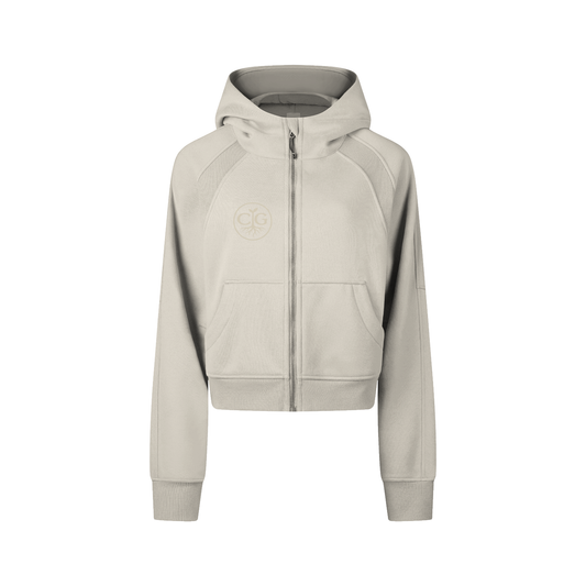 Cropped Zip-Through Hoodie