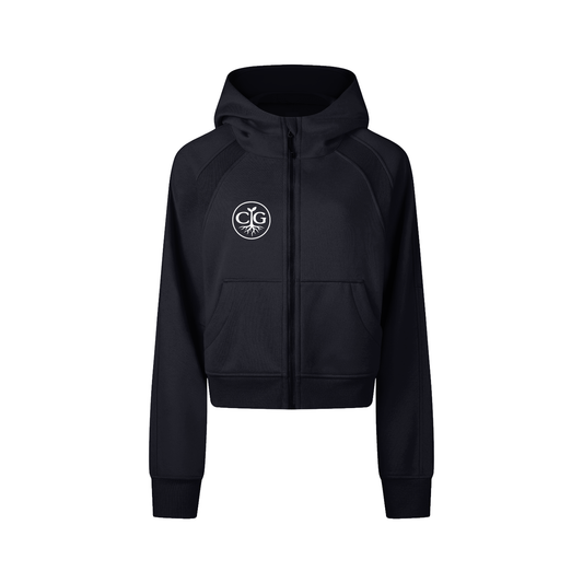 Cropped Zip-Through Hoodie