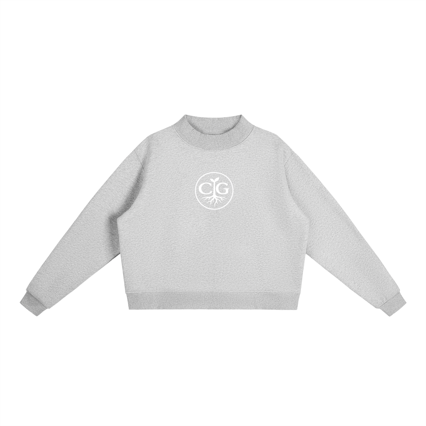 Essential Fleece Mock-Neck Crew Sweatshirt