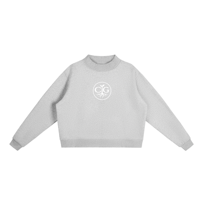 Essential Fleece Mock-Neck Crew Sweatshirt