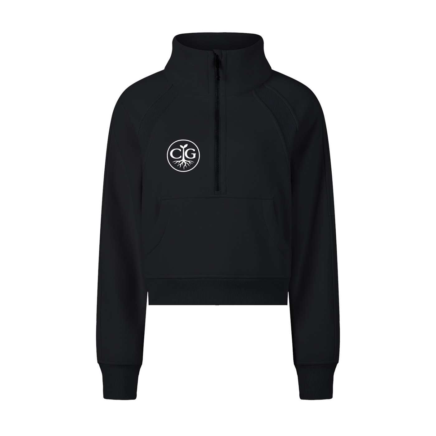 Cropped Half-Zip Sweatshirt