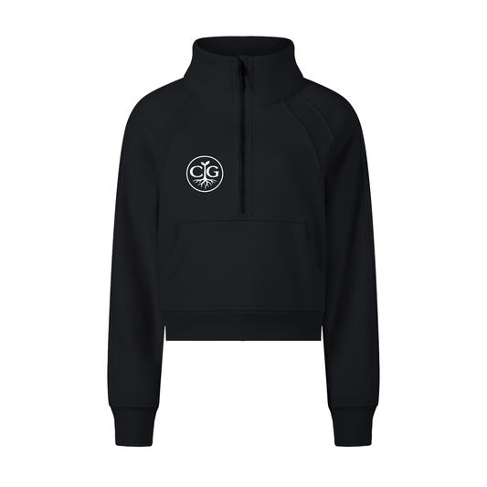 Cropped Half-Zip Sweatshirt