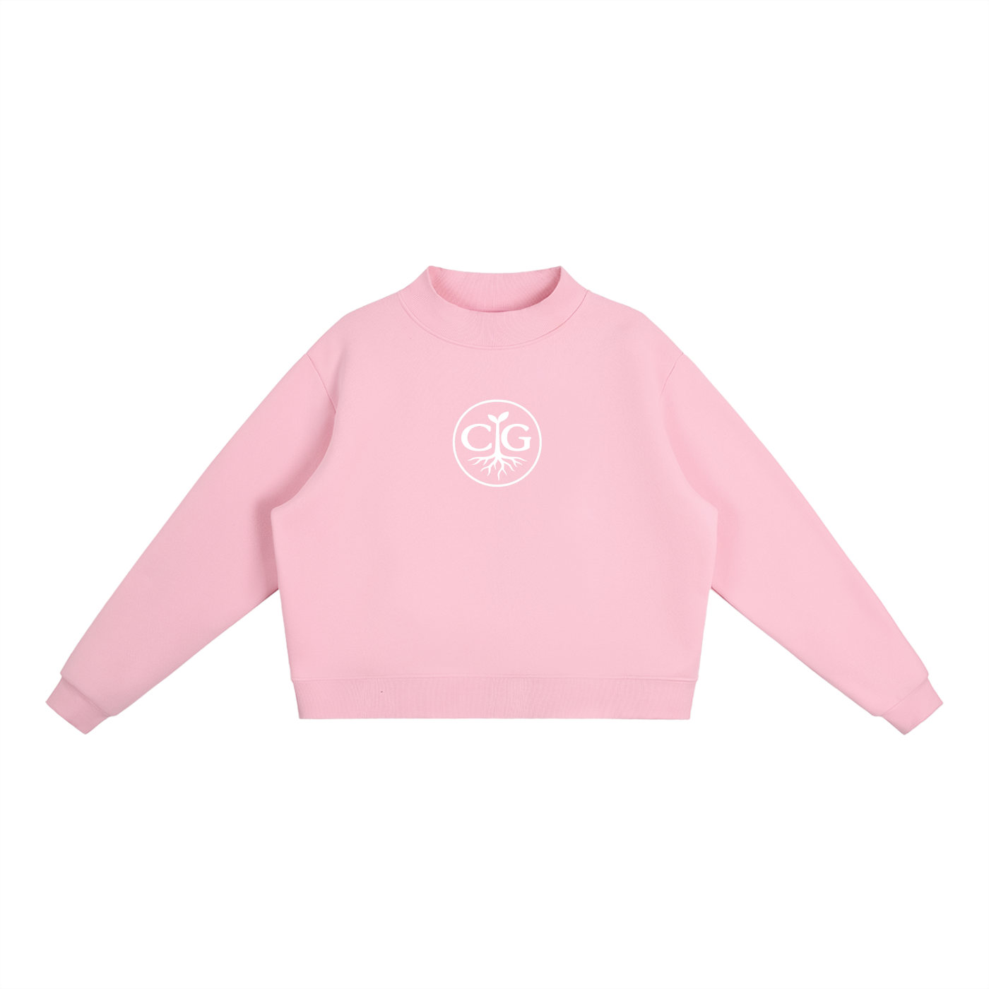 Essential Fleece Mock-Neck Crew Sweatshirt