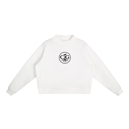 Essential Fleece Mock-Neck Crew Sweatshirt