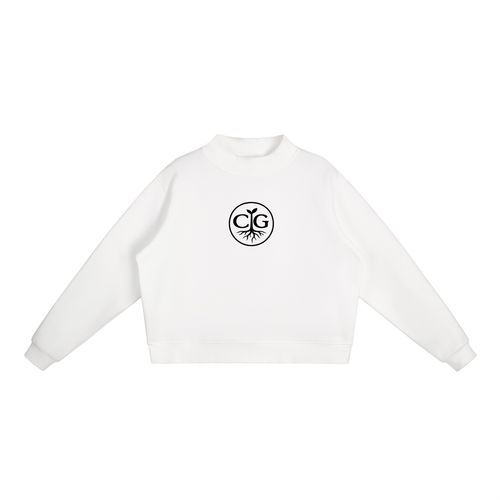 Essential Fleece Mock-Neck Crew Sweatshirt
