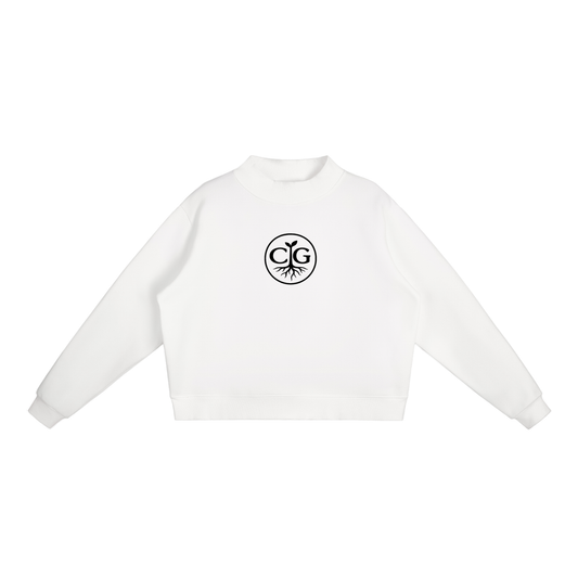Essential Fleece Mock-Neck Crew Sweatshirt